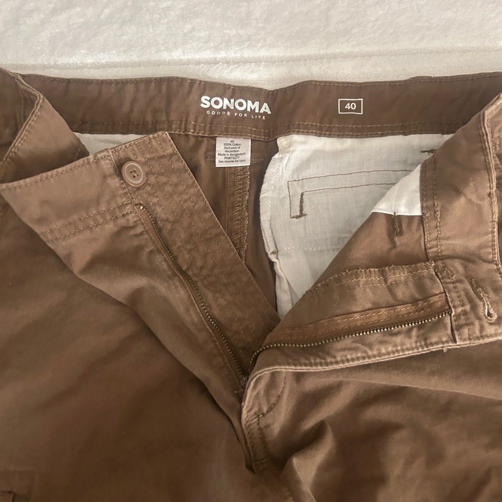 Sonoma Men's Brown Cargo Shorts - Picture 9 of 12